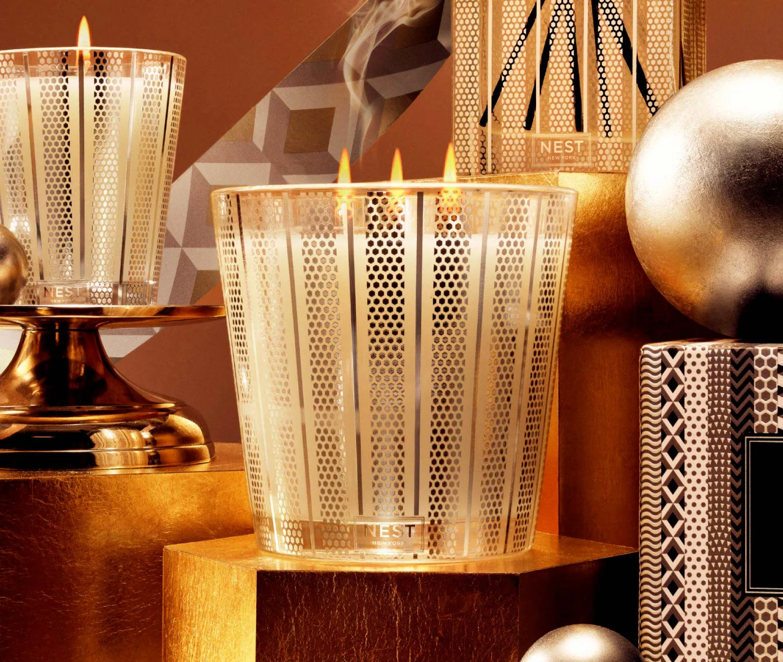 Amber & Incense 3-Wick Candle Nest New York