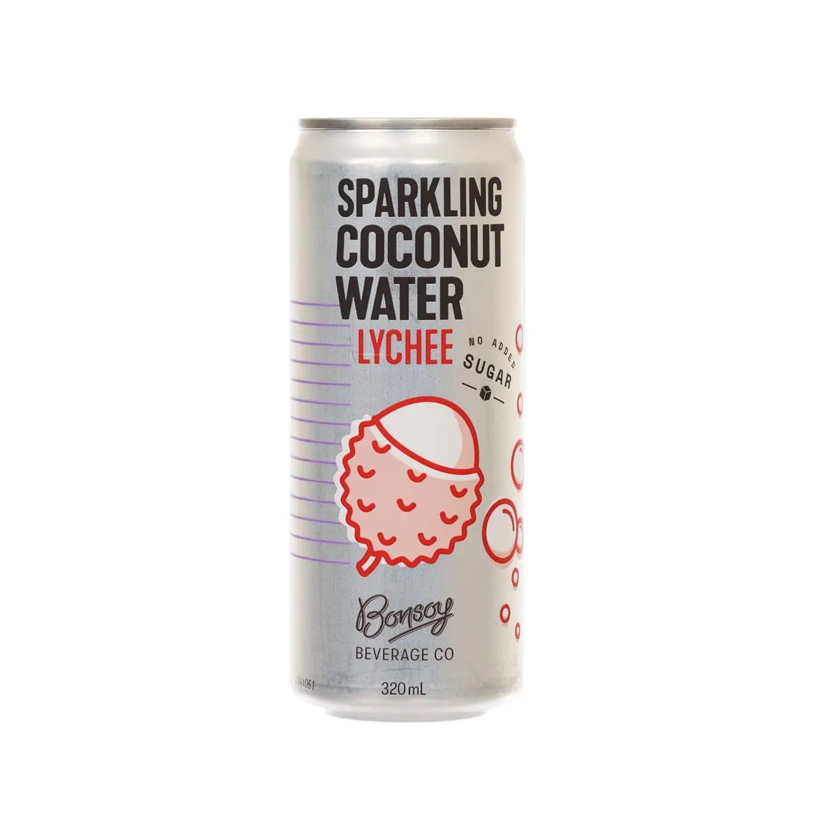 BONSOY Natural Sparkling Coconut Water - Lychee  (320mL)