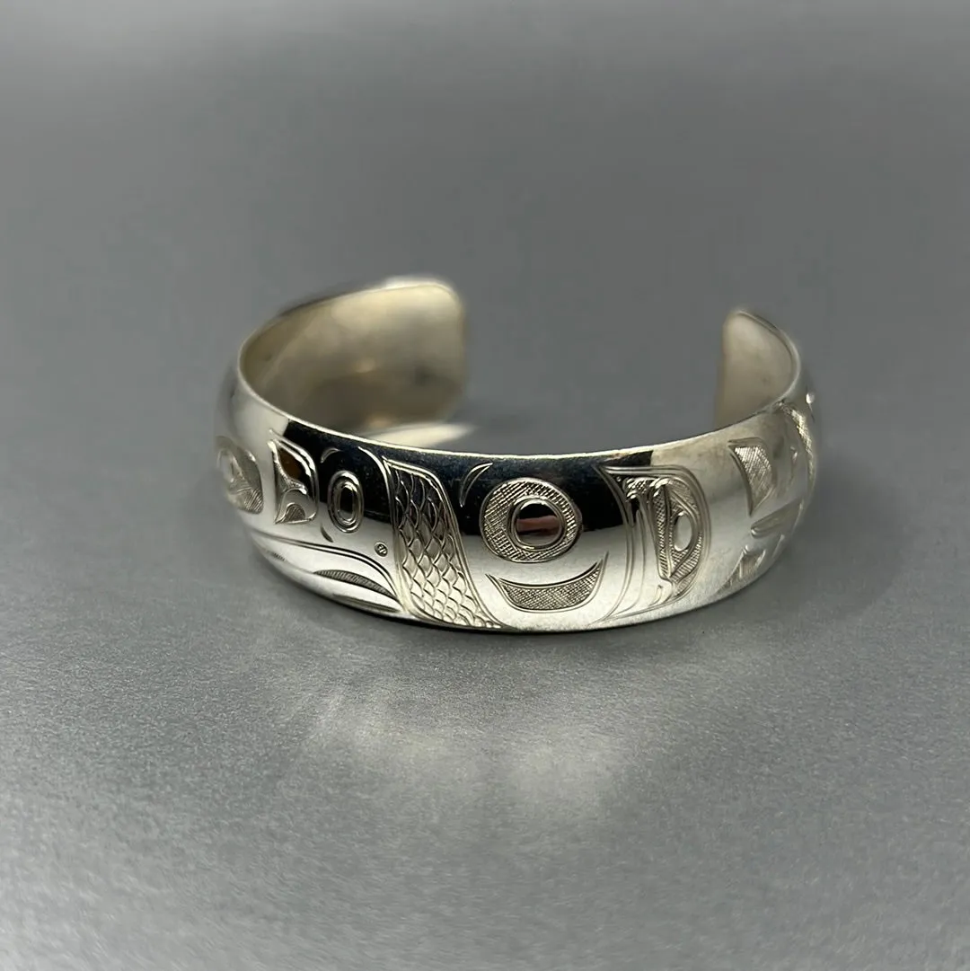 Bracelet - N.Galanin; Silver, "Eagle-Salmon", 3/4"