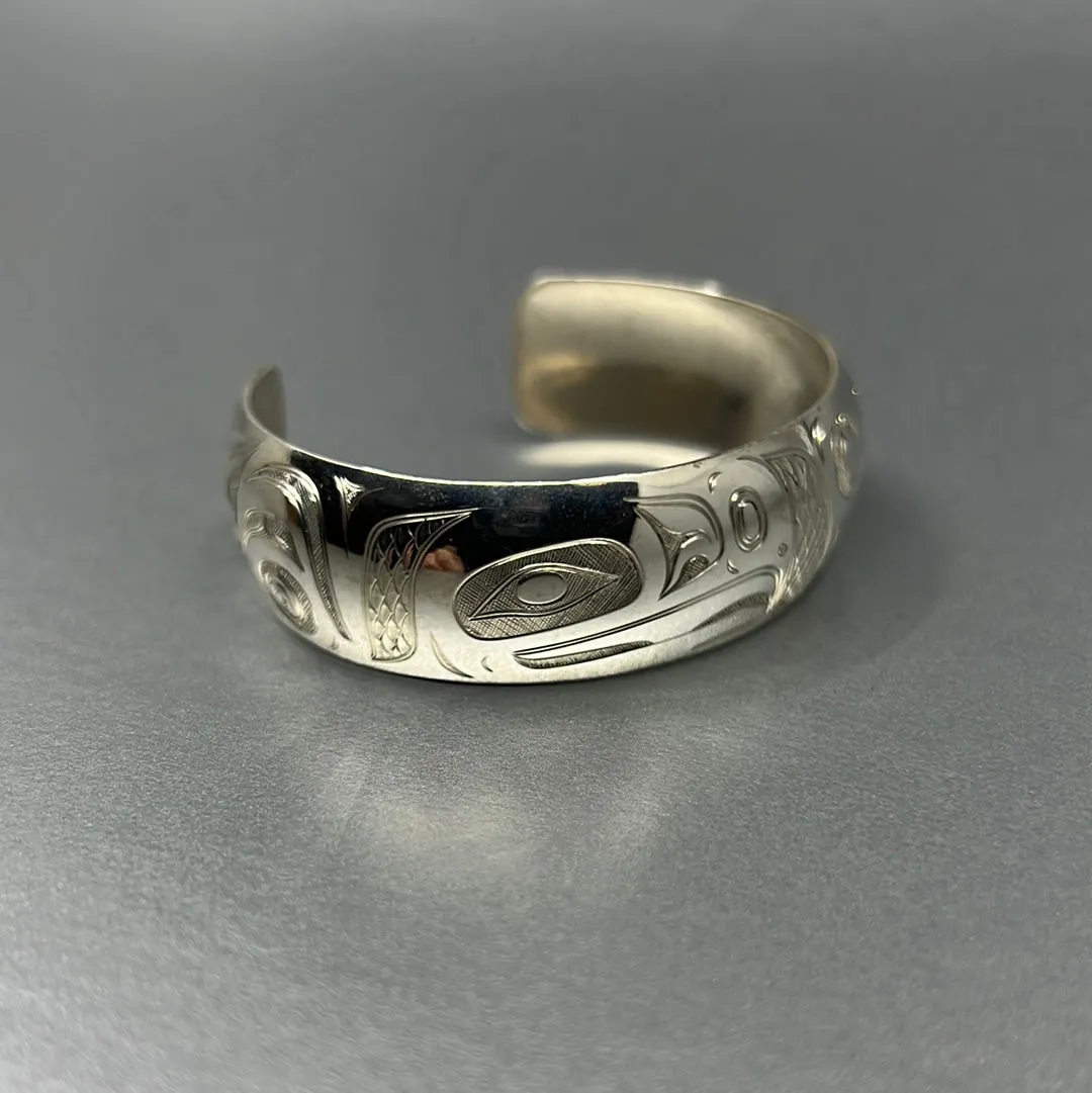Bracelet - N.Galanin; Silver, "Eagle-Salmon", 3/4"