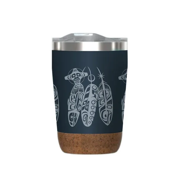 Cork Base Travel Mugs - Salmon Lifecycle
