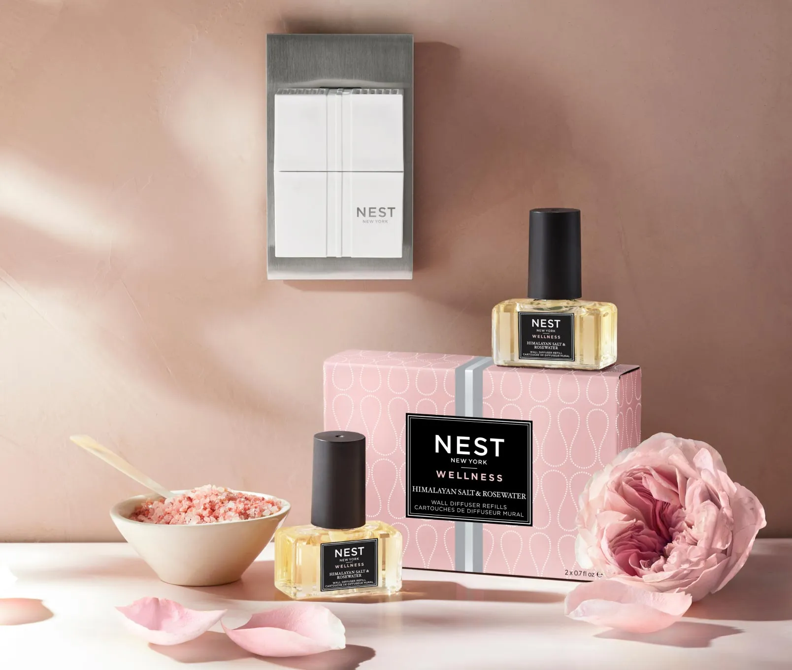 Himalayan Salt & Rosewater Refills for Wall Diffuser Nest New York