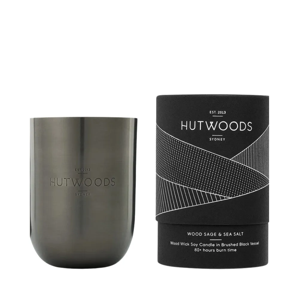 Hutwoods Luxury Candle Wood Sage & Sea Salt