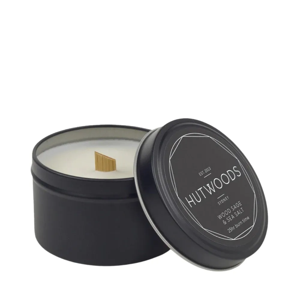 Hutwoods Luxury Candle Wood Sage & Sea Salt