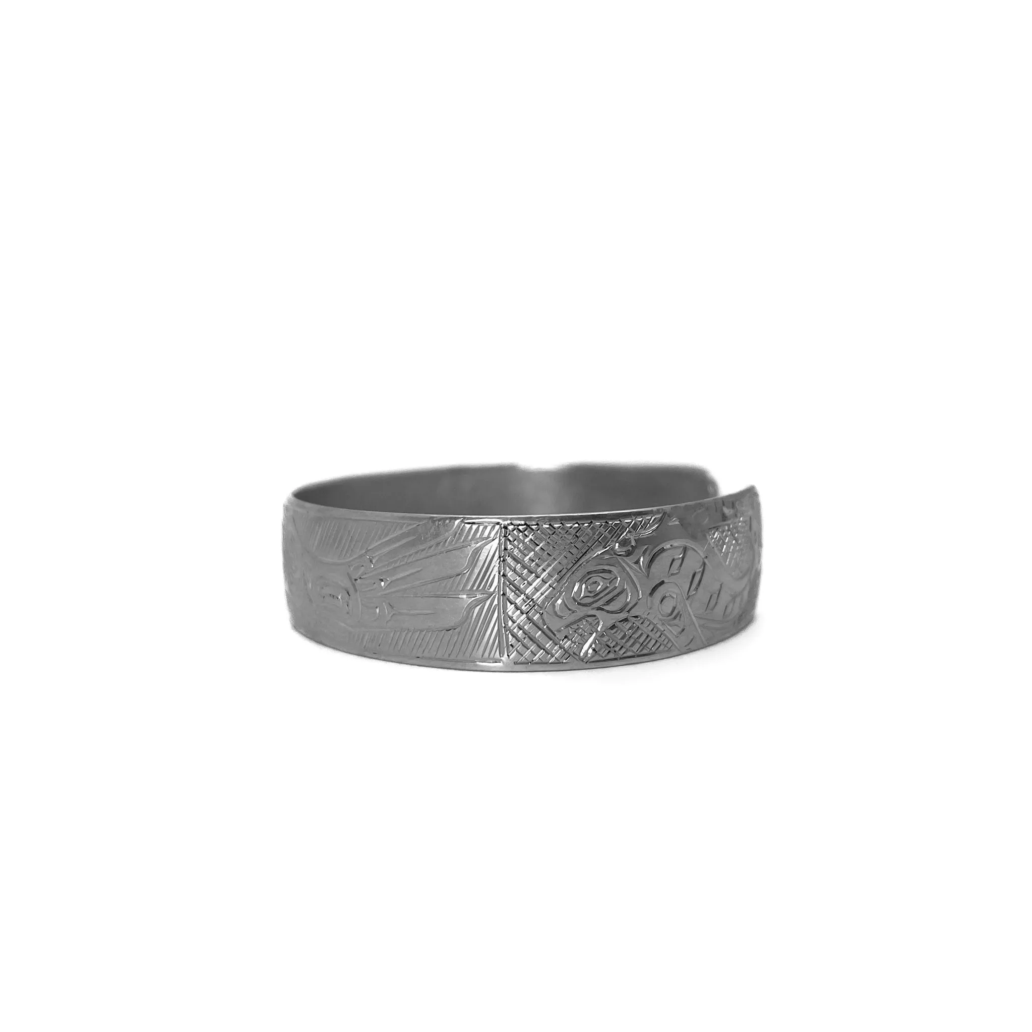Ken Lea Tsimshian Silver Bracelet 1/2" Four Clans