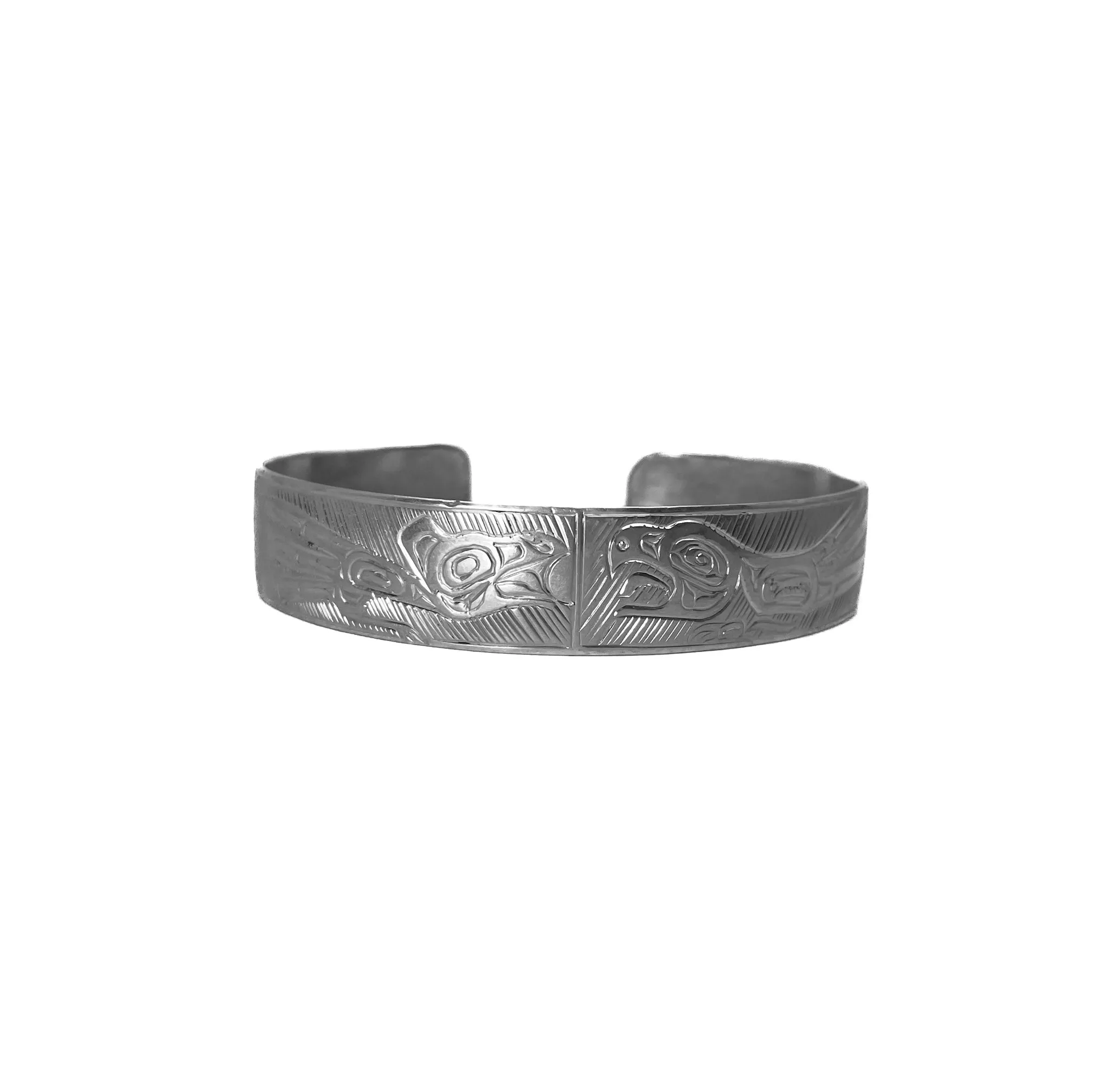 Ken Lea Tsimshian Silver Bracelet 1/2" Four Clans