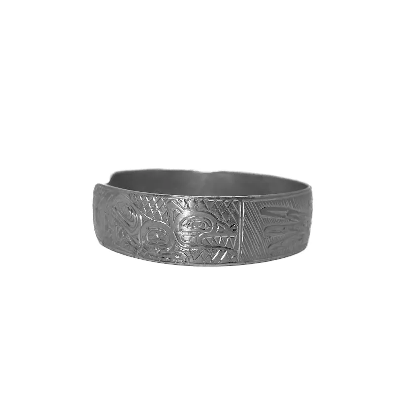 Ken Lea Tsimshian Silver Bracelet 1/2" Four Clans