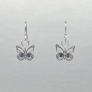 Morgan Asoyuf Earrings Mini Silver Butterfly Hooks