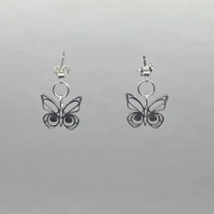 Morgan Asoyuf Earrings Mini Silver Butterfly Studs