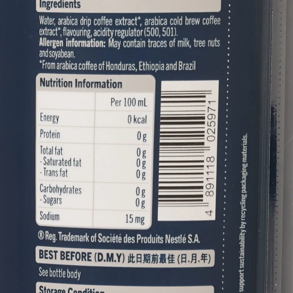 NESCAFE Cold Brew Black Coffee Beverage  (370mL)