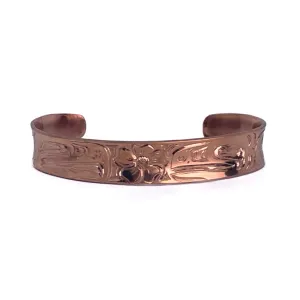 Samuel Sheakley Bracelet 1/2" Anticlastic Copper (Lovebirds with Sitka Rose)