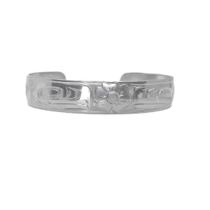Samuel Sheakley Bracelet 1/2" Silver (Lovebirds with Sitka Rose)