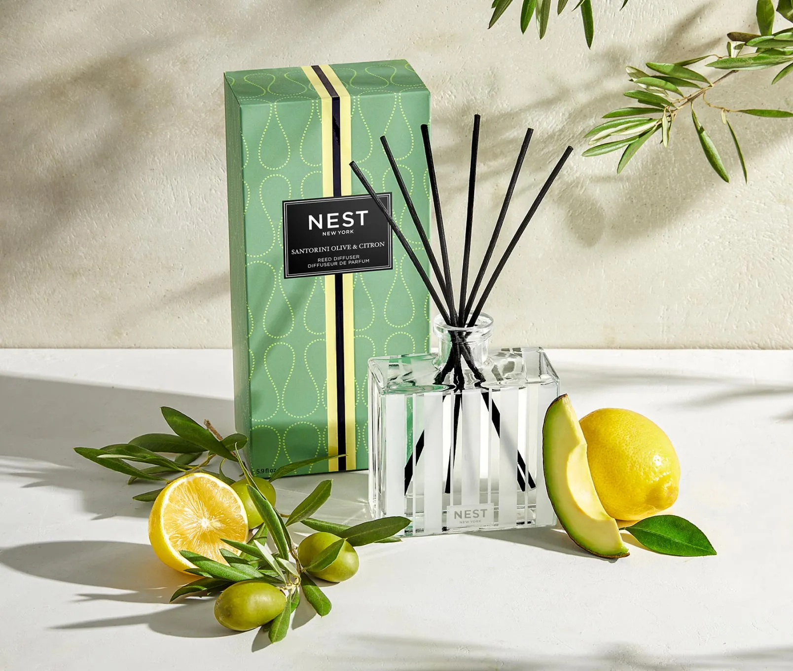 Santorini Olive & Citron Reed Diffuser Nest New York