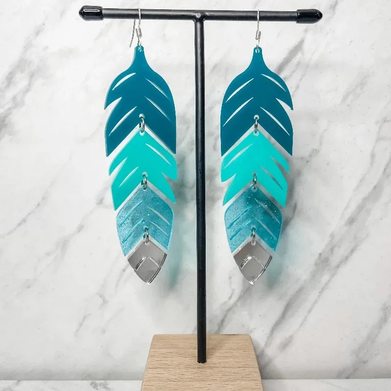 Tiered Feather Acrylic Earrings