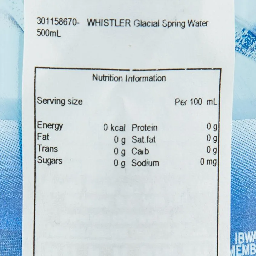WHISTLER Glacial Spring Water  (500mL)