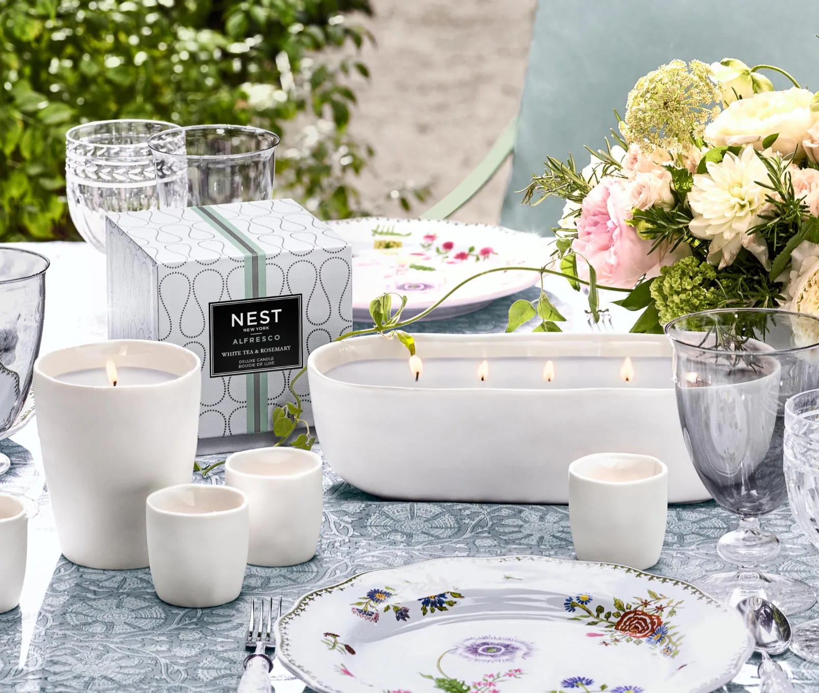 White Tea & Rosemary Alfresco Tealight Refill Nest New York