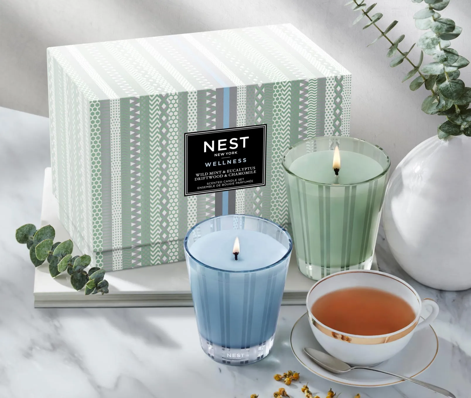 Wild Mint & Eucalyptus & Driftwood & Chamomile Classic Candle Set Nest New York